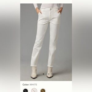 Pilcro Utility Slim Straight-Leg White Pant